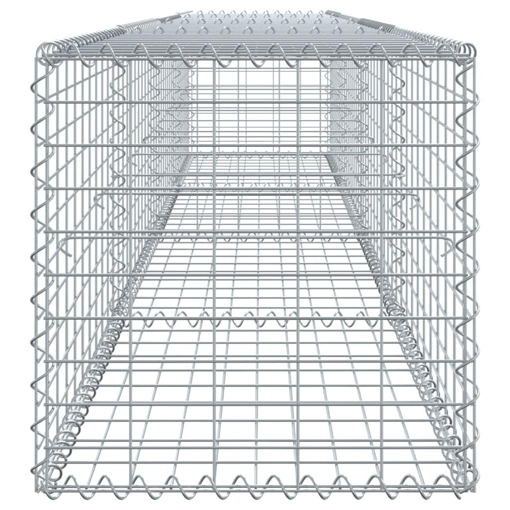 Cesta para gaviones con tapa de hierro galvanizado, 400 x 50 x 50 cm, elemento de jardín robusto para bancal, jardinera, macetero, balcón y privacidad en exteriores