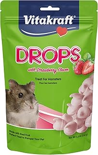 Vitakraft Drops Hamster Treat - Fresa - Golosinas de yogur para hámsteres rosa, 5.3 onzas (paquete de 1)