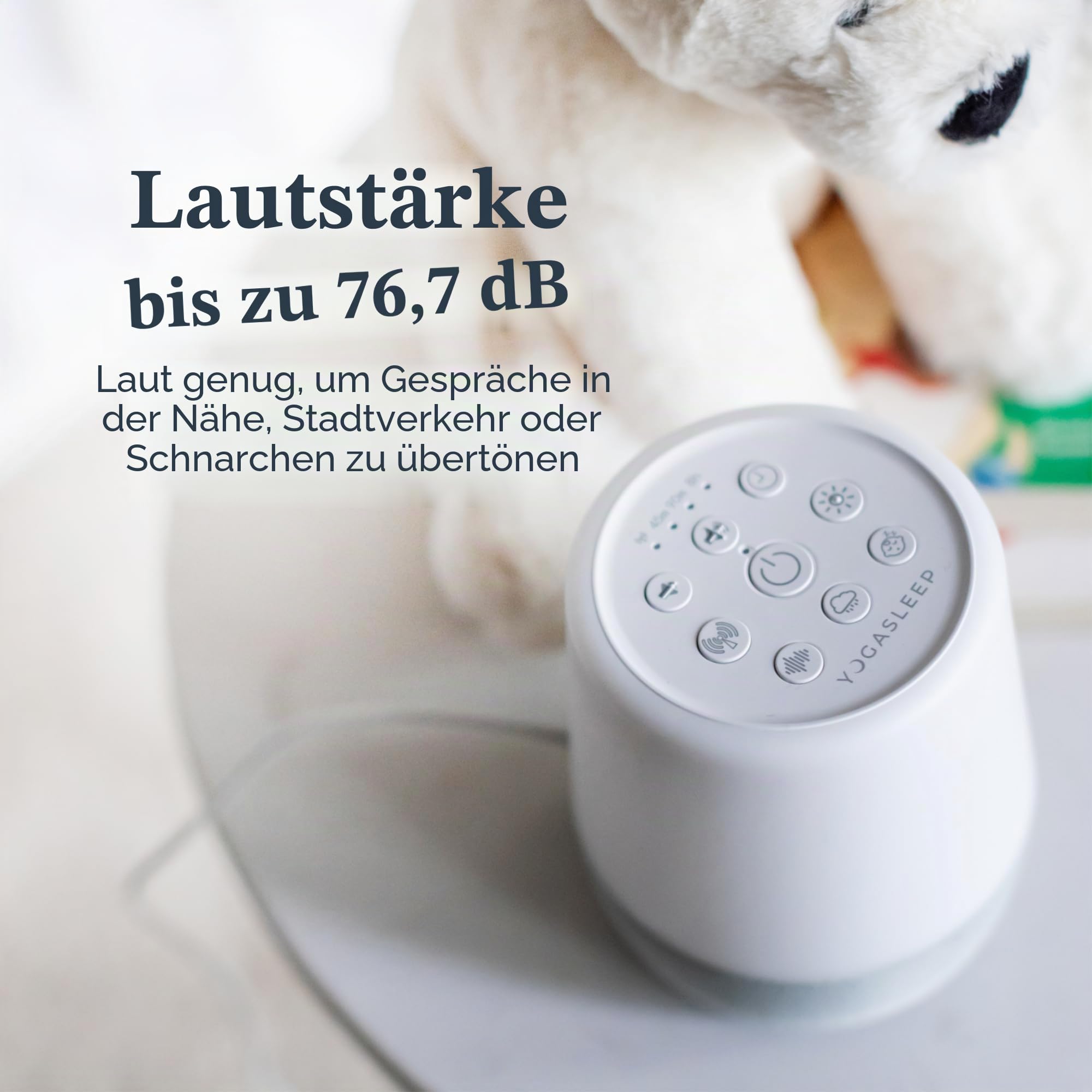 Yogasleep Duet White Noise Machine mit Nachtlicht & Kabelloser Lautsprecher Soundmaschine für Reisen, Büro Privatsphäre, Schlaftherapie für Erwachsene & Baby