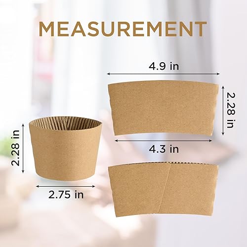 Miniatura 3 de Vplus Paquete de 200 fundas desechables para café, se adaptan a tazas de 10 a 24 onzas, marrón, papel, 200 unidades