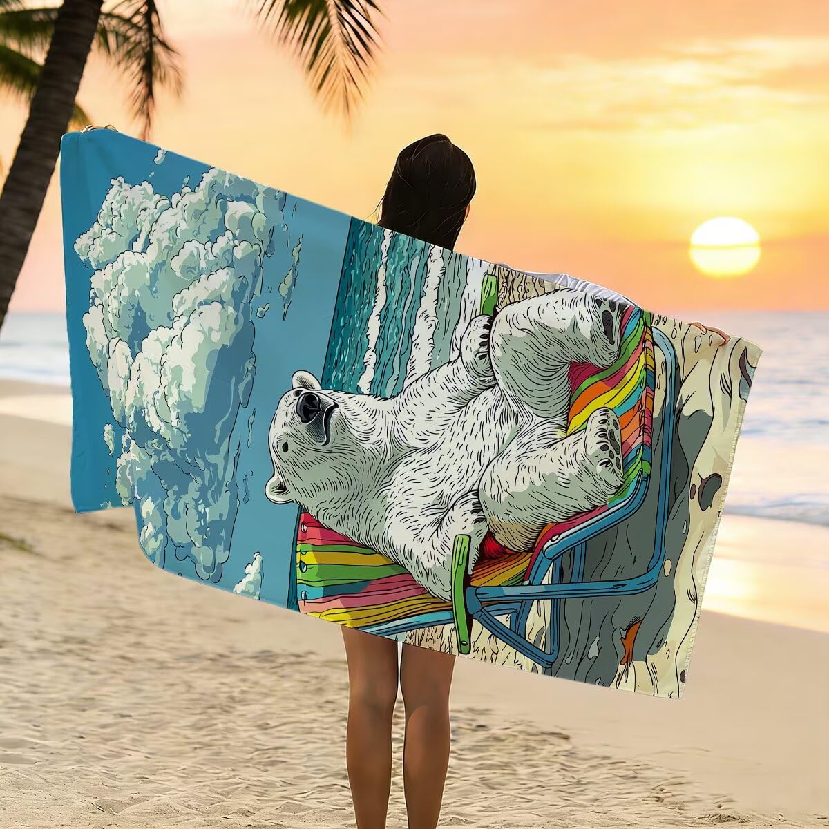 Ręcznik plażowy XXL, 100 x 200 cm, zestaw 2 szt., ręcznik do sauny, ręcznik z mikrofibry, szybkoschnący, sportowy ręcznik do studia fitness, lekki ręcznik kąpielowy, duży, bez piasku, ręcznik plażowy