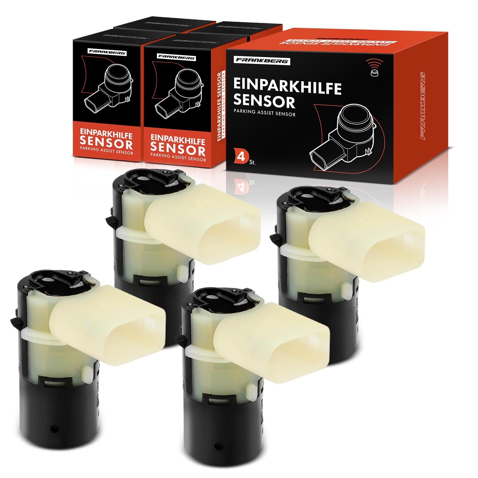 Frankberg 4 sensori di parcheggio anteriori e posteriori 4B0919275A | Compatibile con: Polo 9A 9N, A8 4E2 4E8, A6 4B2 4B4, A4 Cabriolet 8H7, O.c.t.a.v.i.a II 1Z3, A6 Avant 4B5 4B6