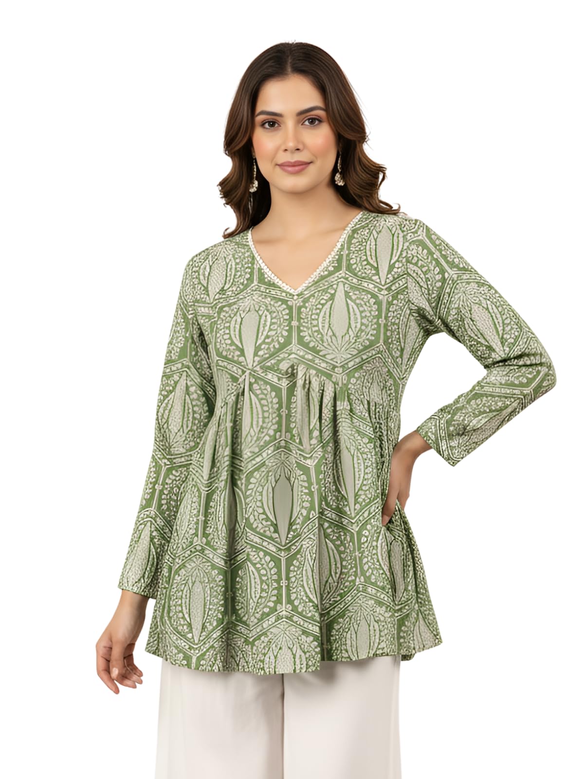 greciilooks Printed Kurti Tops for Women | Short Kurti Tops for Women Western Outfit | Stylish Casual Women Top's | Latest Short Kurtis for Woman-picture-21