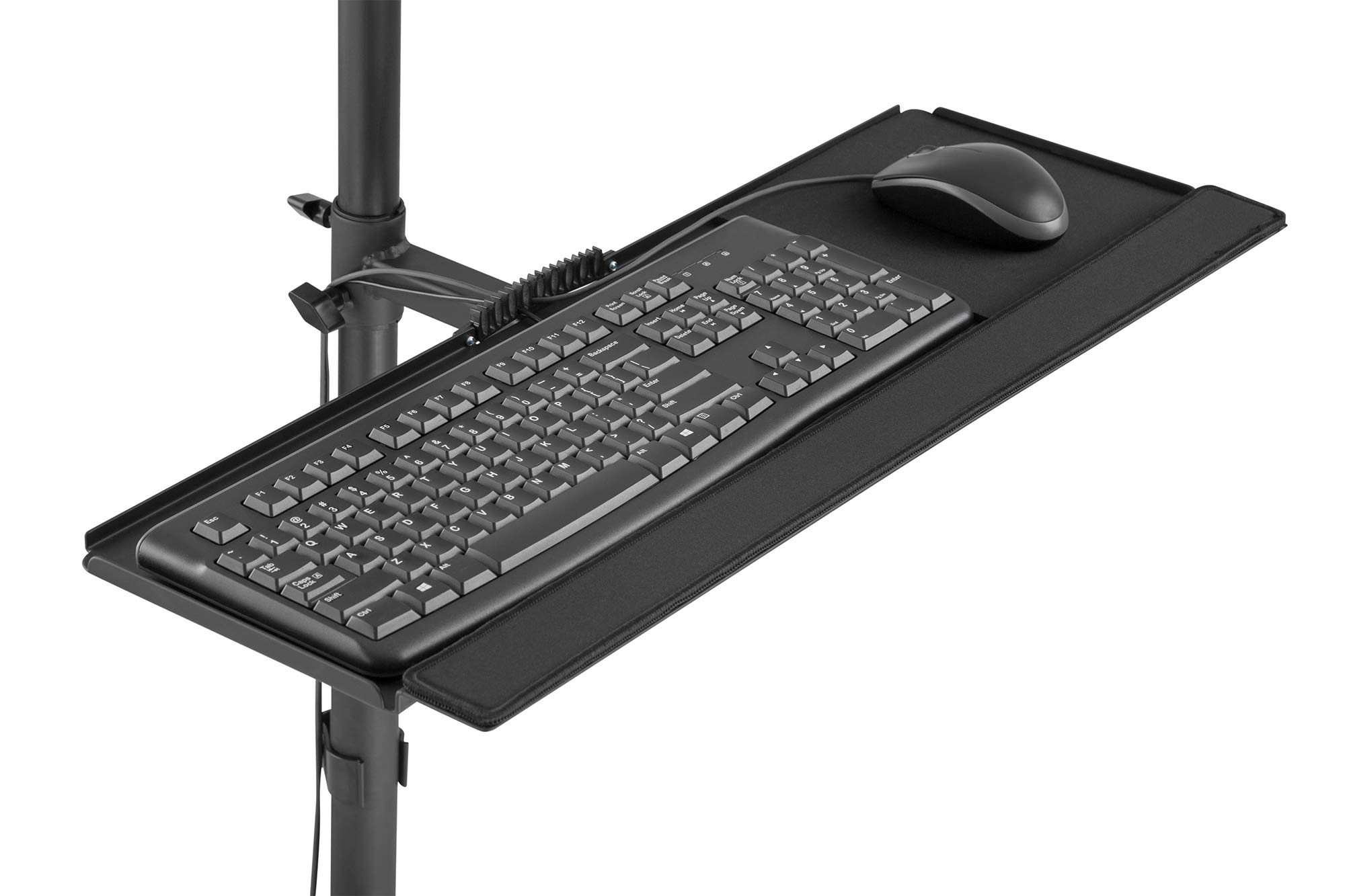 DIGITUS Estación de trabajo móvil con ajuste individual de altura - para monitores de 17" a 32" - gestión de cables integrada - con soporte para PC - negro