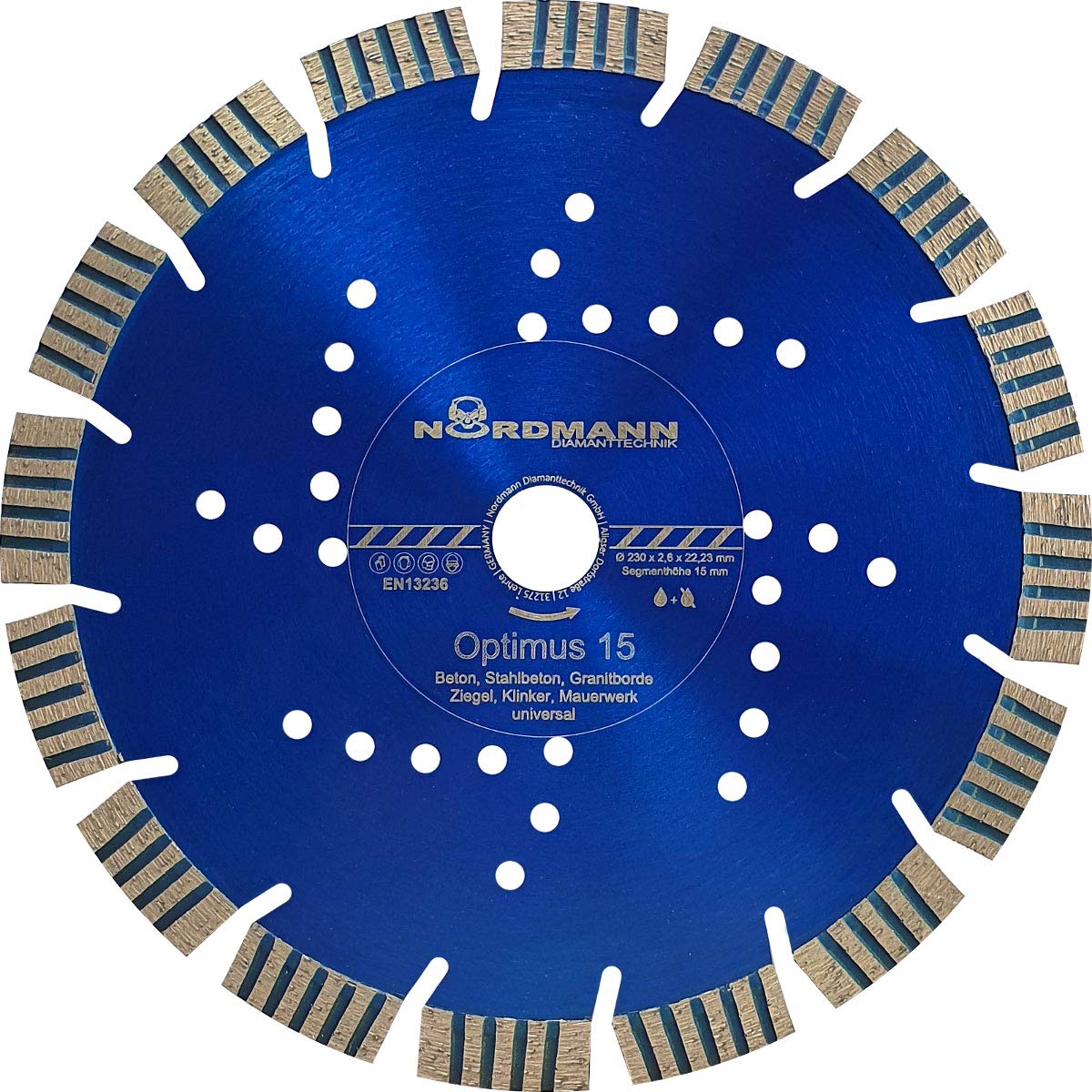 Disco De Diamante Para Cortar Granito, Hormigón, Piedra - 230 Mm, 22.23 Mm De Orificio