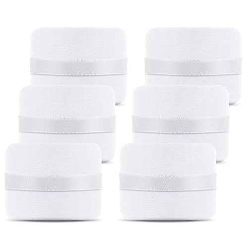 MOTZU 6 piezas de algodón en polvo, hecho de terciopelo de algodón puro en forma cuadrada diseñada para contornear, debajo de los ojos y esquinas,