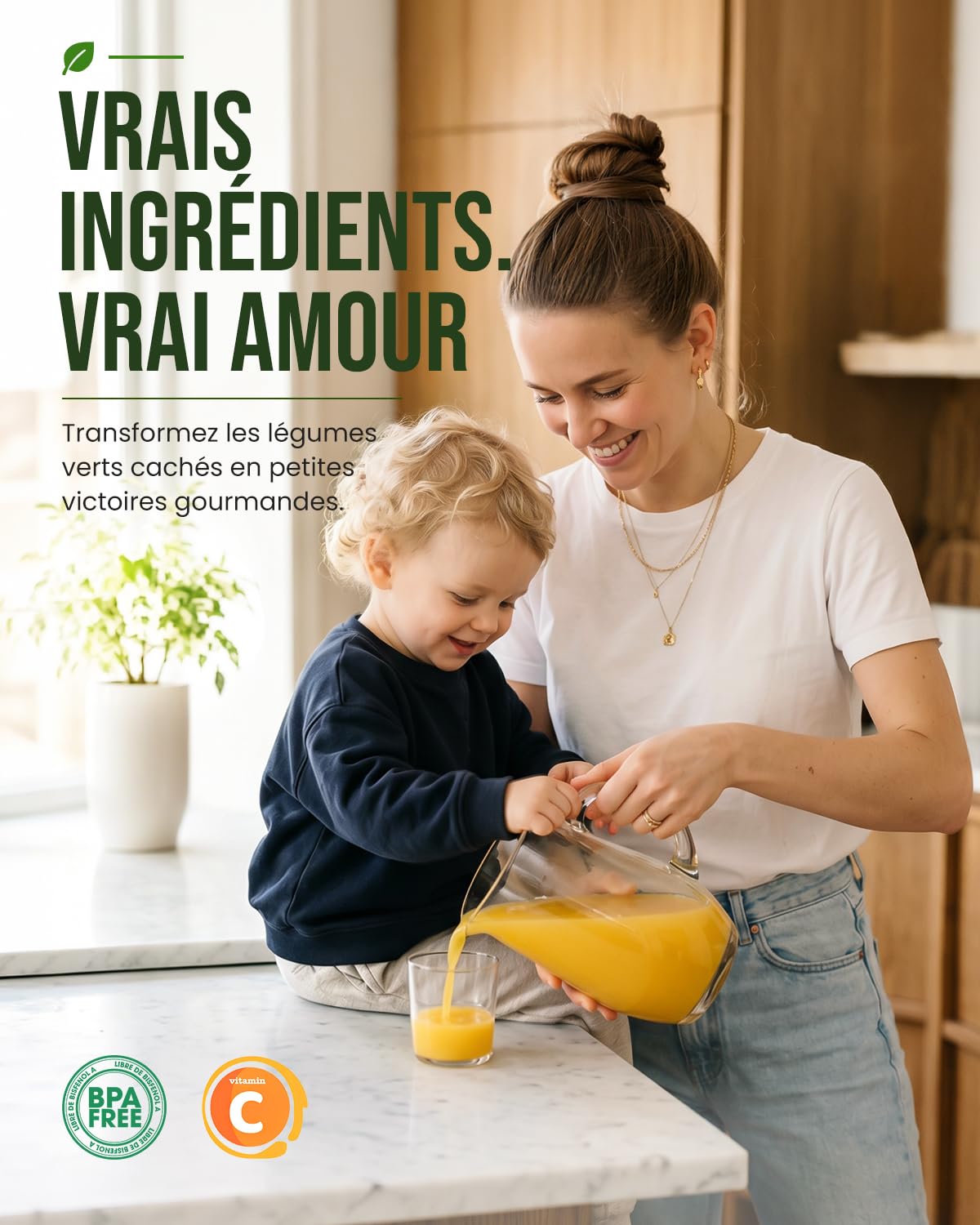 LINKChef Extracteur de Jus de Fruits et Légumes, 250 W Juicer Machine avec Goulotte Large 13 cm, Slow Juicer Sans BPA, Facile à Nettoyer, 1,8 L, Recettes de Jus Incluses