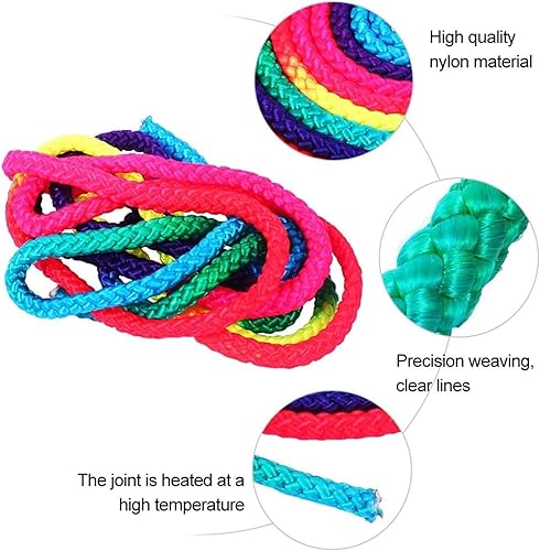 Miniatura 7 de Cuerda de gimnasia artística, cuerda de gimnasia aeróbica y fitness, cuerda de gimnasia rítmica de color arco iris, cuerda de gimnasia sólida para