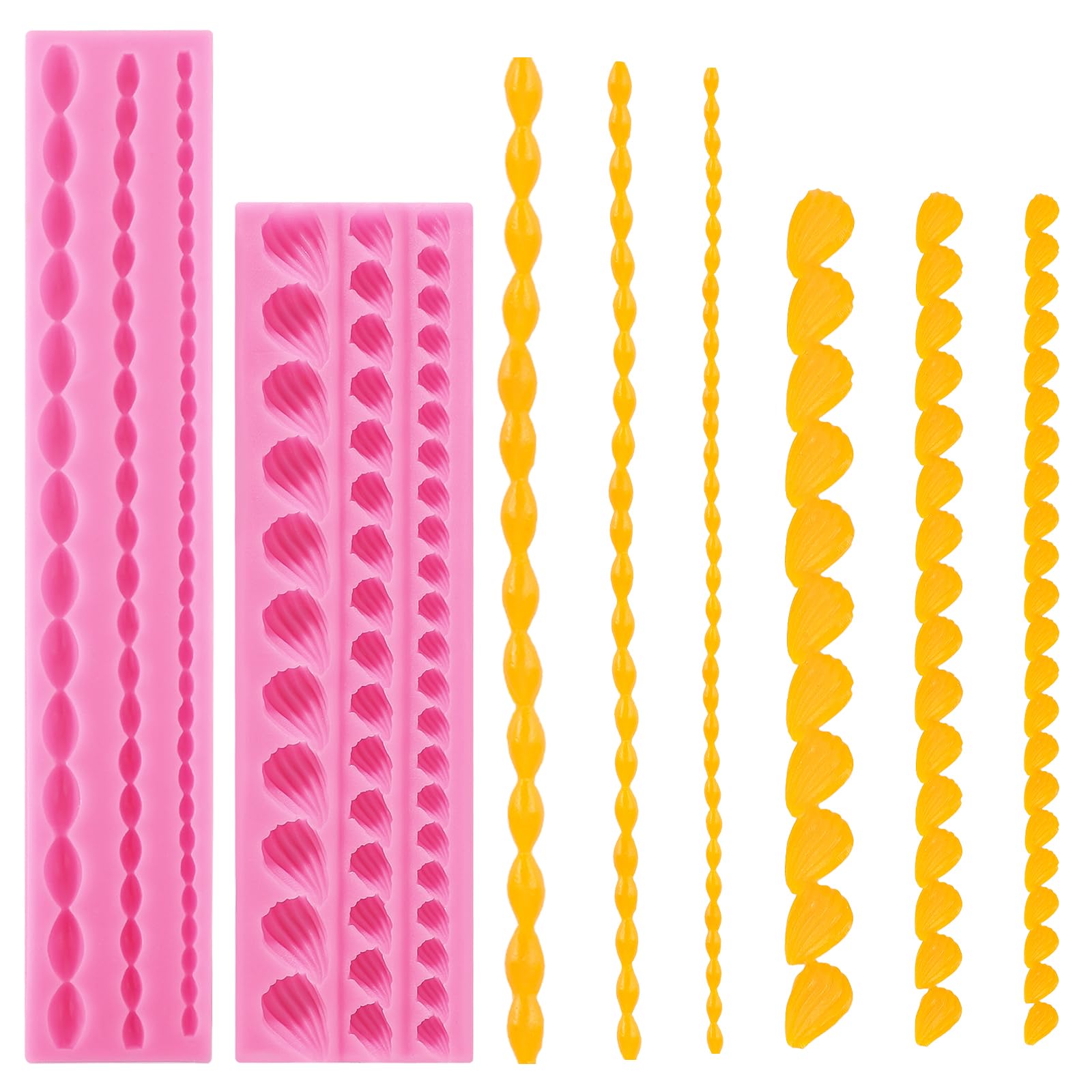 Silicone Fondant Molds - Pearl Lace Border Decor -9