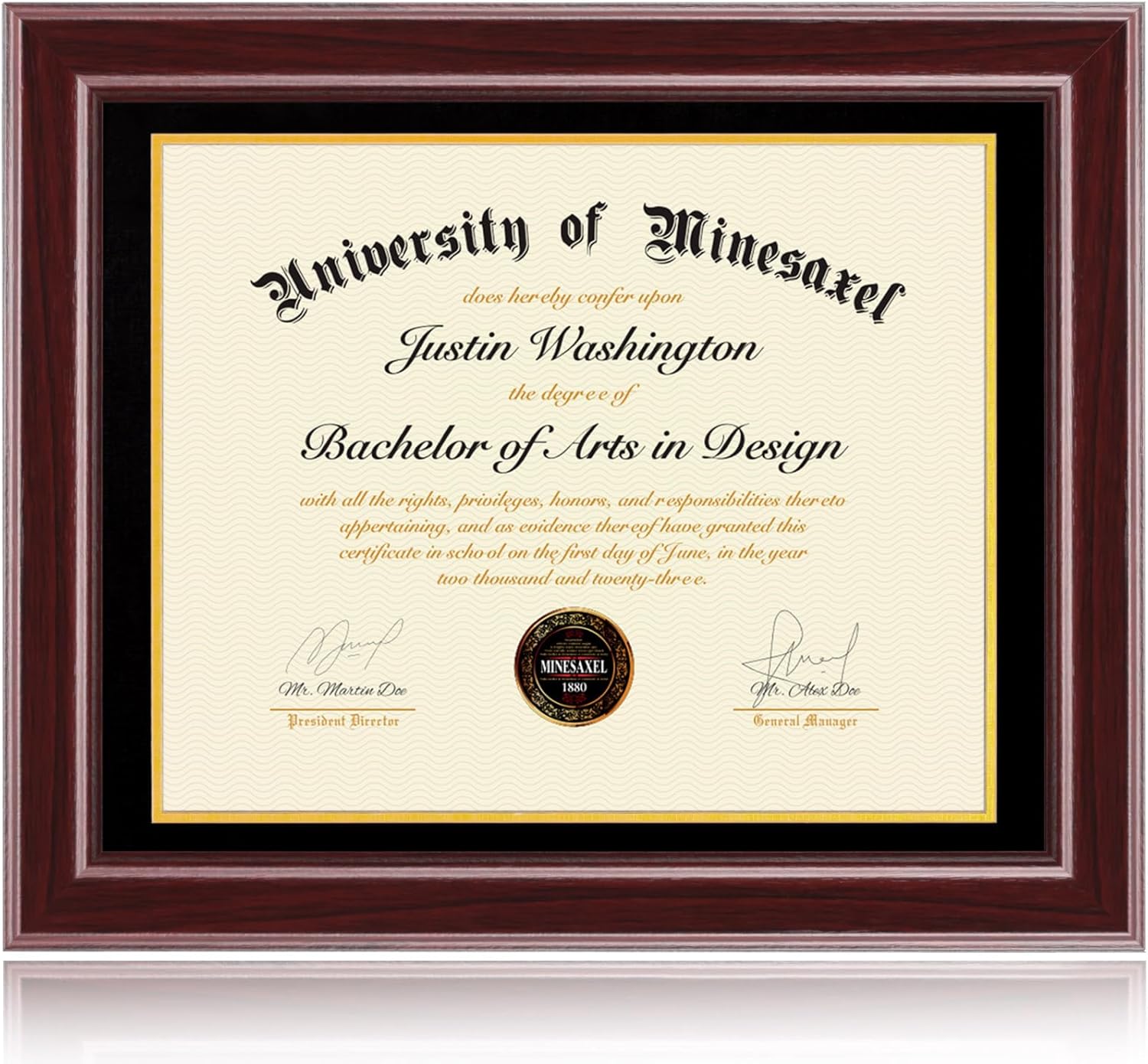 16x20 Diploma Frames 14x17 with Black Mat, Fits Degree Certificate Document, 20 x 16 Cherry Red Frame with Tempered Glass Panel for Wall Mounting Black Mat-1 16x20 or 14x17 with mat
