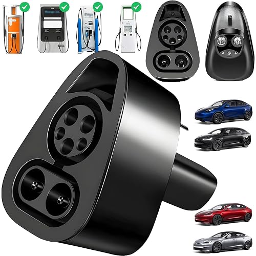 Upgraded CCS1 to Tesla Charger Adapter, Max 250KW DC Fast Charging NACS Adapter Compatible with Tesla Model 3/Y/S/X, Level 3 EV Charger Connector for Public Fast Charging Stations, Not for Level 1/2