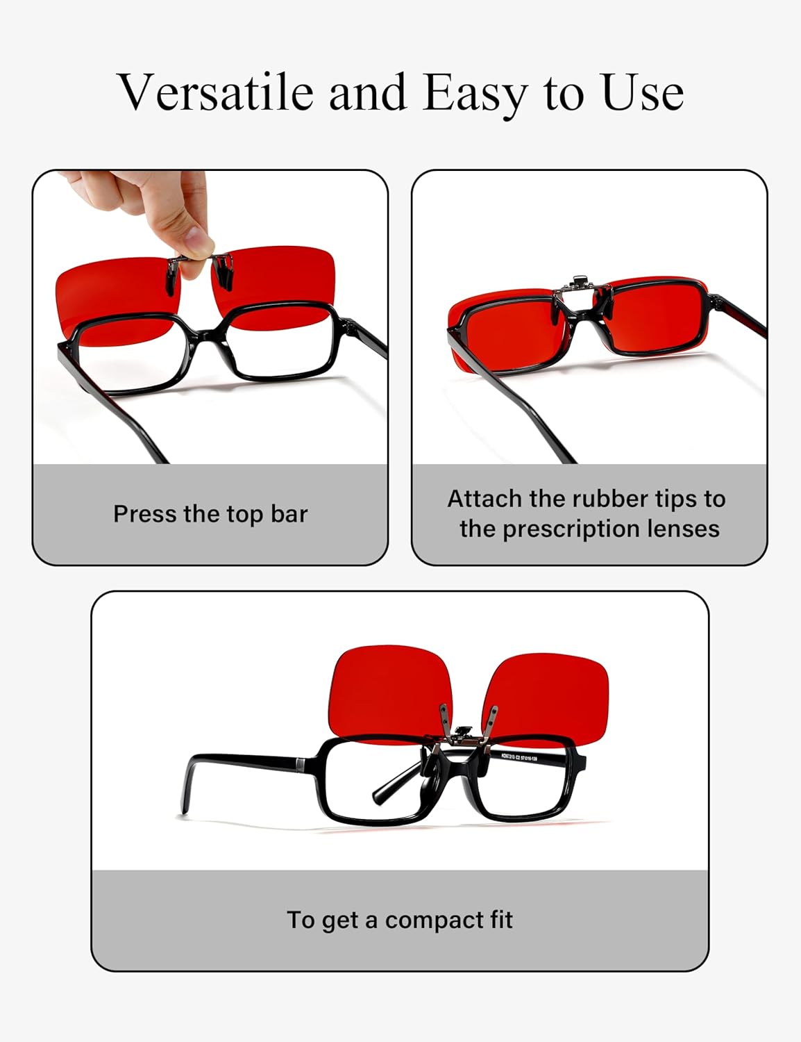 Slocyclub Clip On Blue Light Blocking for Women and Men,Flip-Up Design for Computer, TV, Gaming Reduces Eye Strain - Image 4