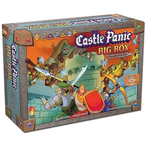 Castle Panic Big Box 2e | Family Board Game | Board Game for Adults and Family | Cooperative Board Game | Ages 8+ | for 1 to 6 Players | Average Playtime 45 Minutes | Made by Fireside Games, Blue - 2nd Edition