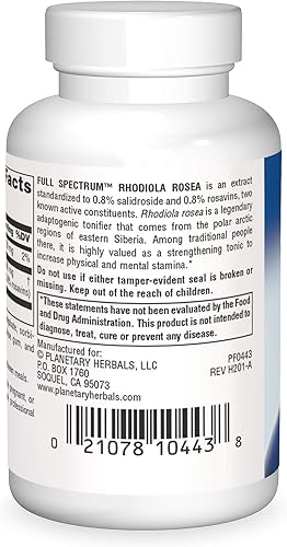 Miniatura 2 de Planetary Herbals Tabletas de extracto de Rhodiola Rosea de espectro completo, 30 unidades