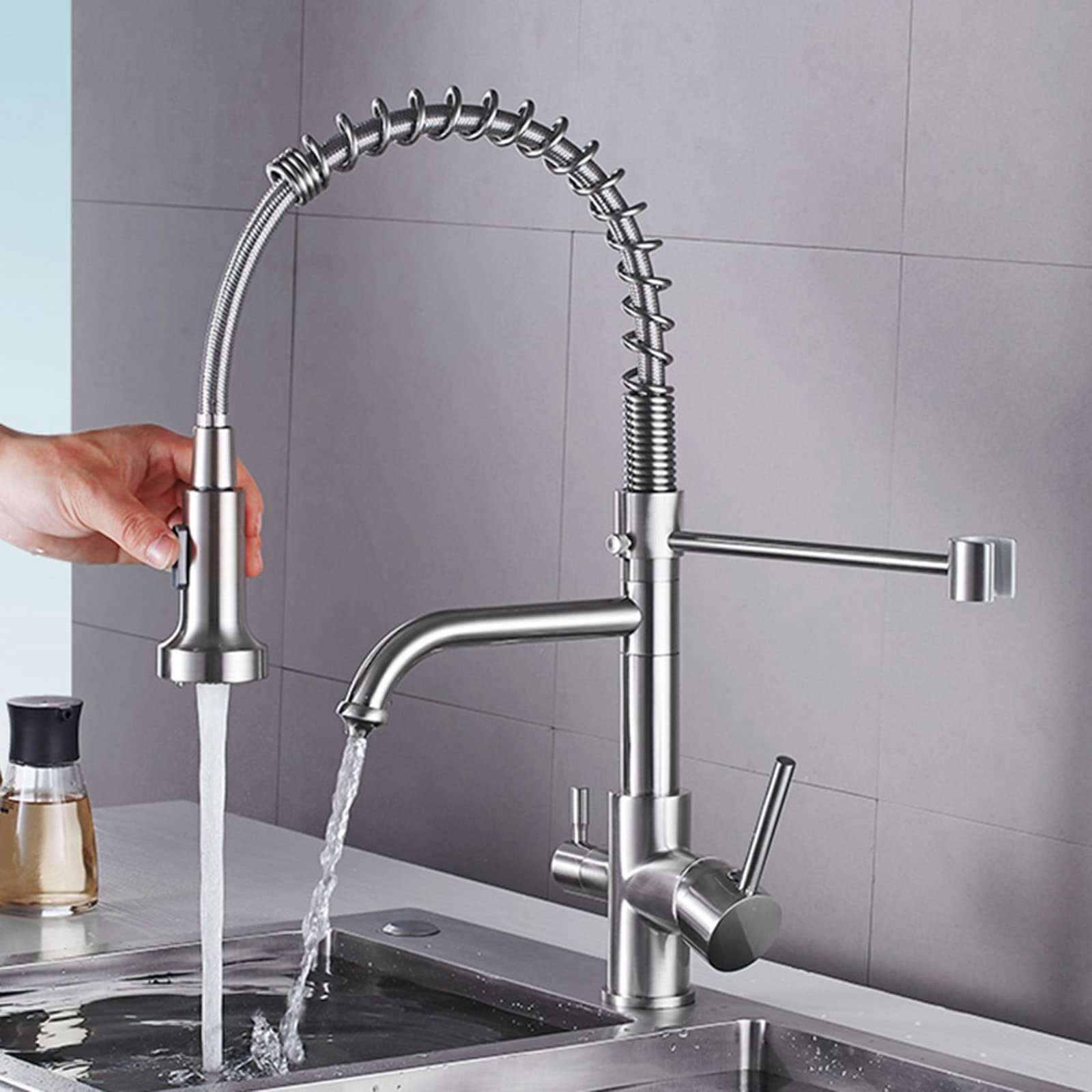 Robinet cuisine extensible 3 voies pour eau pure au quotidien