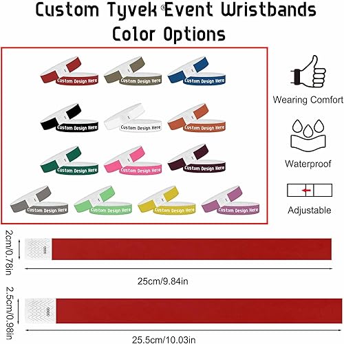 Miniatura 3 de Pulseras para eventos, pulseras personalizadas de 34 pulgadas, pulseras de papel personalizadas para fiestas con logotipo de texto, imagen impresa