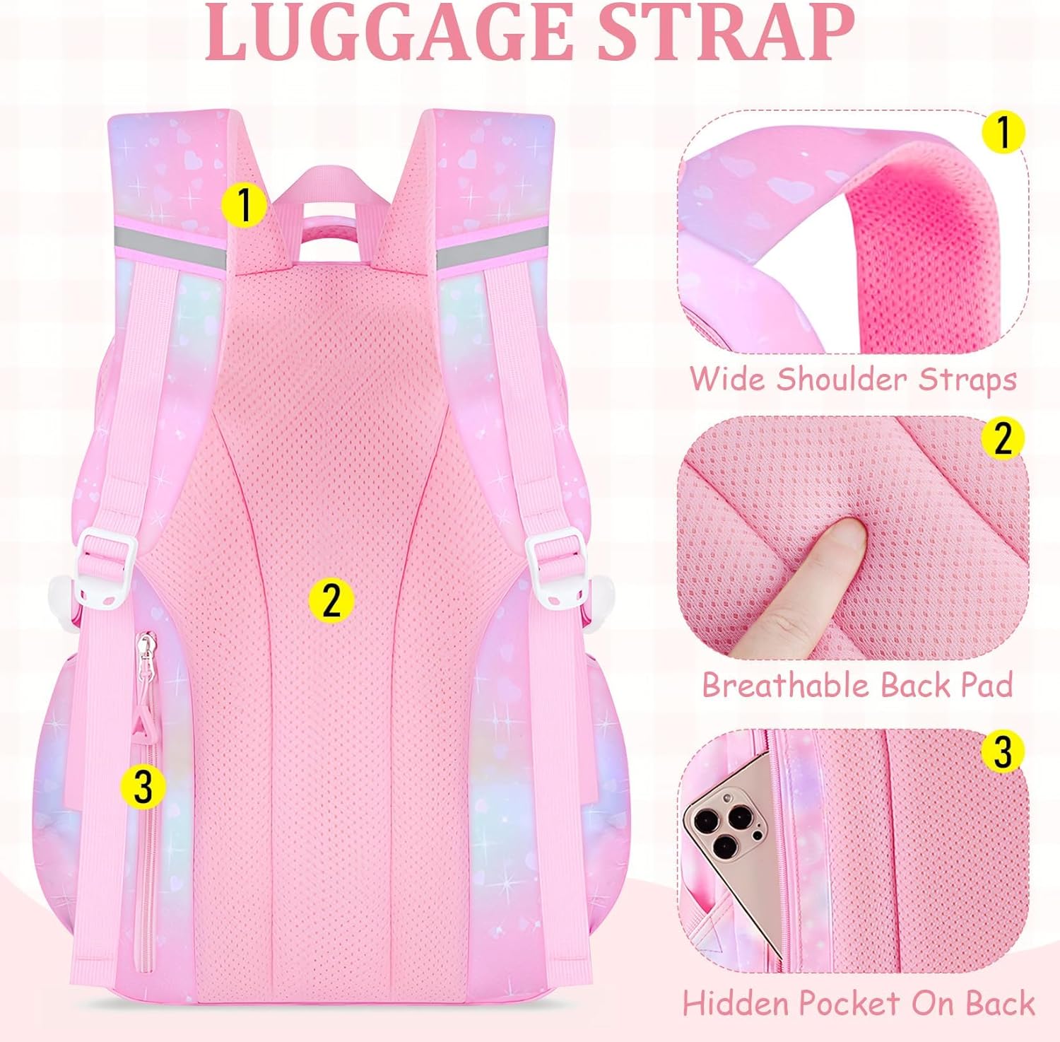 Kids Backpacks for Girls - Cute Girls Backpack for Elementary, Middle and High School Students - 18" School Bookbag