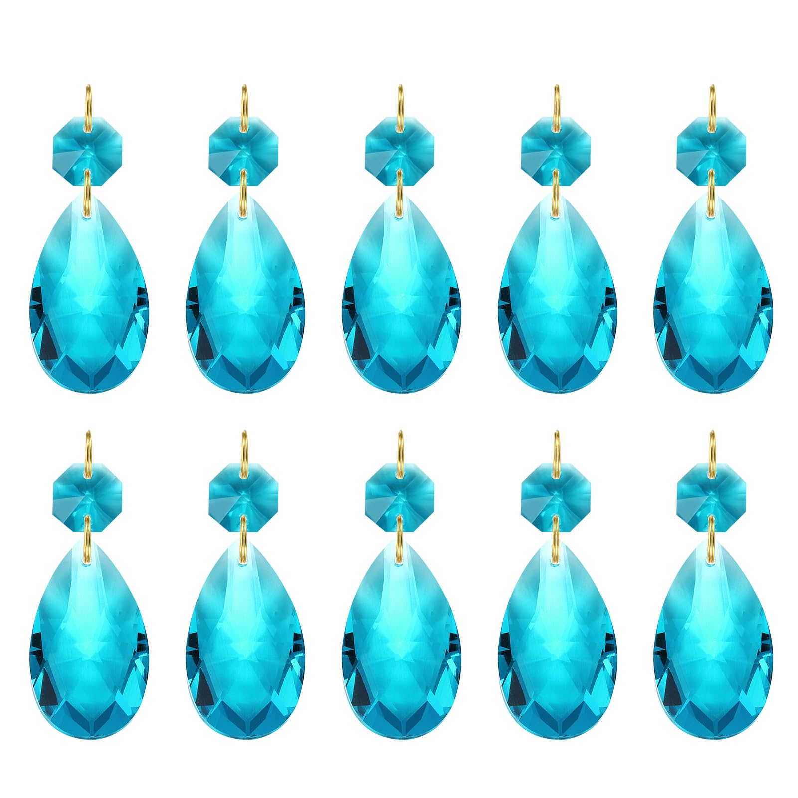 PATIKIL Teardrop Crystal Chandelier Pendants Beads, 10 Pack 60mm Length 38mm Chandelier Prisms Parts Ornaments Hanging Beads for DIY Arts Crafts Decoration, Navy Blue โ image 1