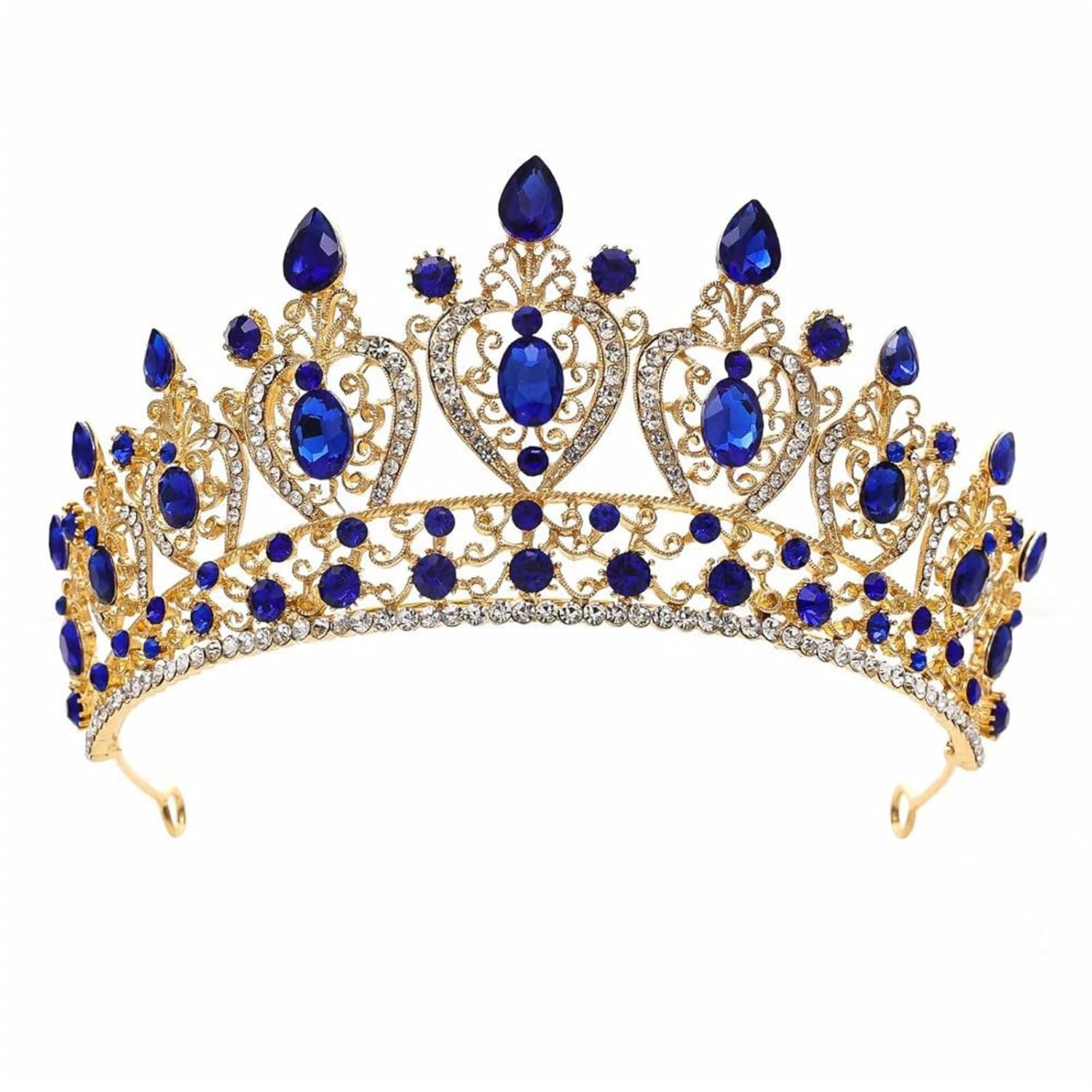 Luxury Gold Crystal Tiara Crown For Women Vintage Rhinestone Headpiece Bridal Wedding Prom Pageant Party Accessories