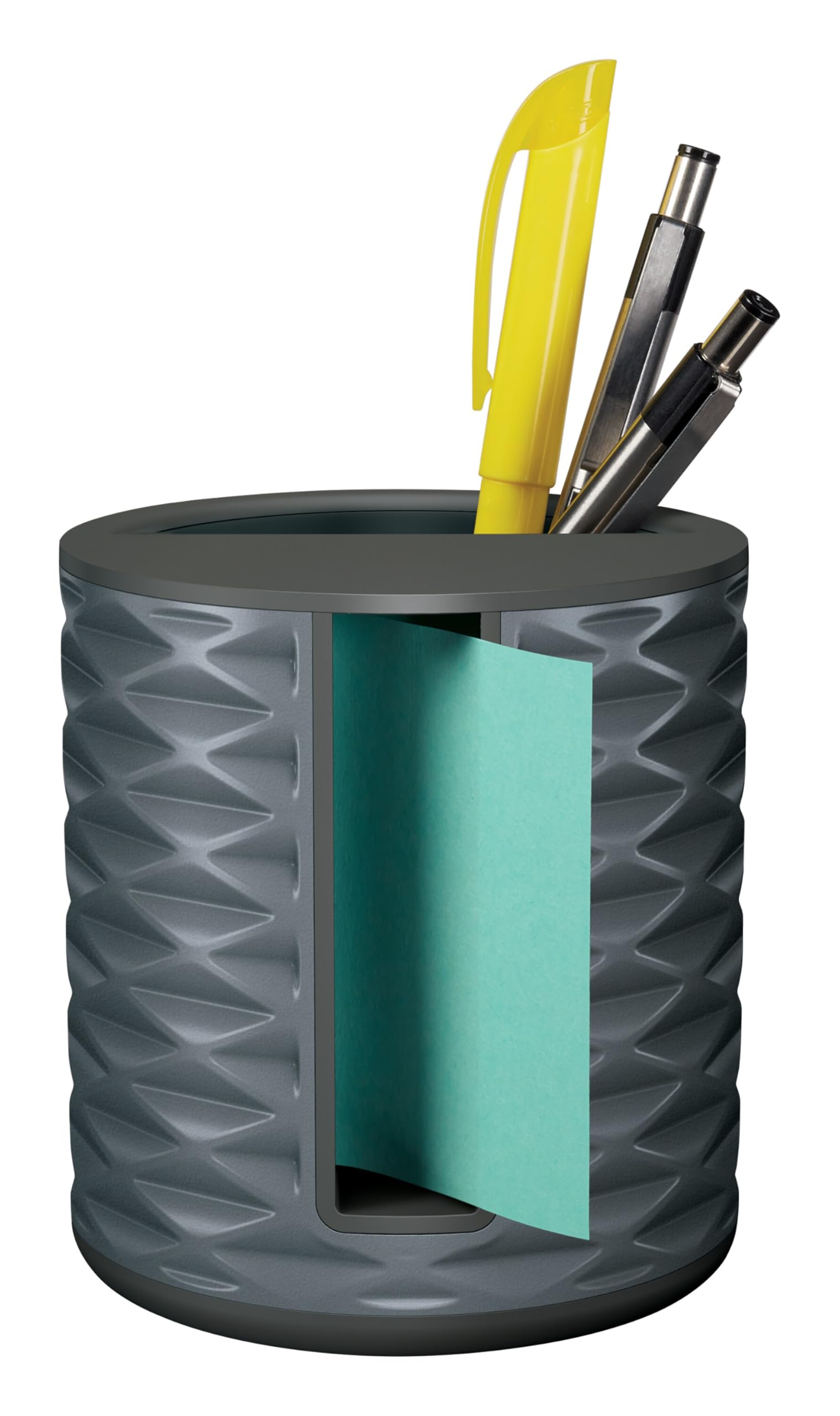 Post-it Notizspender, vertikal, schwarz mit grau (ABS-330-B) 7,6 x 7,6 cm