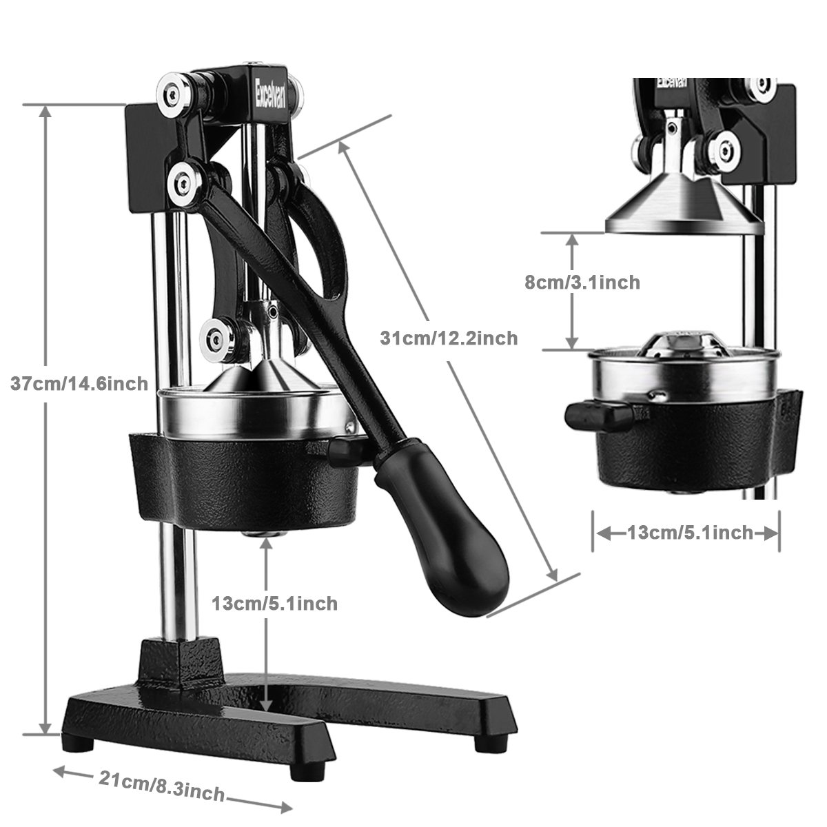 Excelvan Manual Juicer Hand Press Fresh Fruit Squeezer Commercial Pro