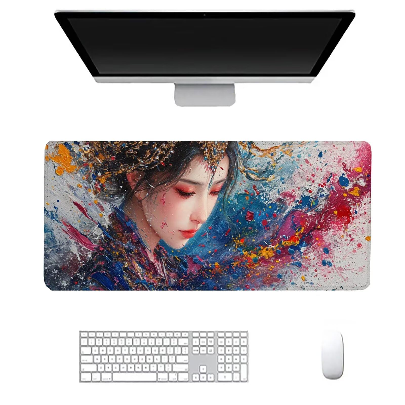 Podkładka pod mysz, duża podkładka na biurko dla graczy, dziewczyna, podkładka pod mysz XXL 1200 x 600 x 3 mm, niestandardowa podkładka pod mysz, ochraniacz na biurko na biurko, do domu Deco komputera