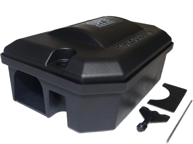 Opkill Lockable Rat & Mouse Bait Box Stations for the Safe Control of Poison & Pest Traps, Heavy Duty Tamper Resistant for Outdoor Usage (Empty)