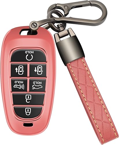 Funda para llavero Hyundai con llavero de TPU suave para llave de coche, protección de 360 grados para Hyundai Sonata Santa fe Tucson 2019 2020 2021