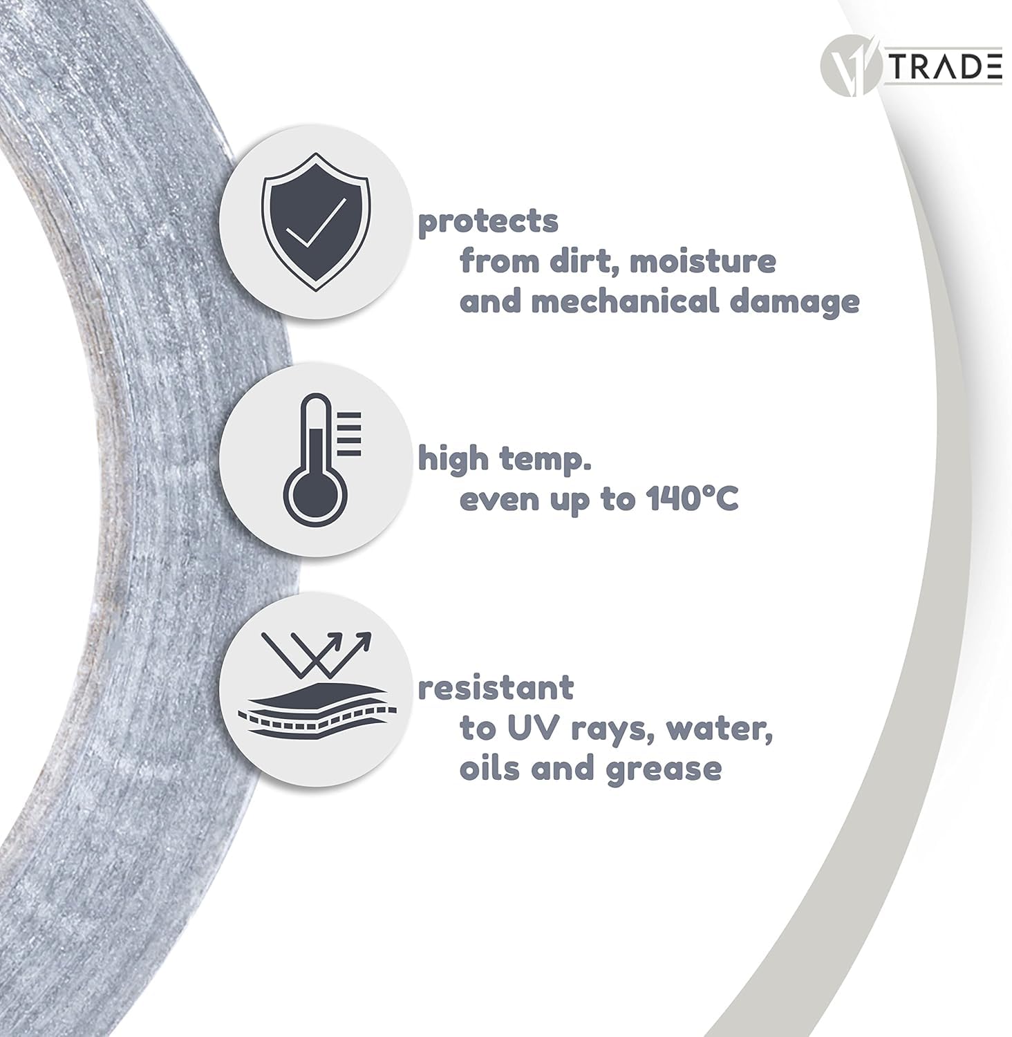 V1 TRADE Nastro Alluminio Adesivo Alte Temperature 48 mm x 50 m - Nastro Adesivo Alluminio per Riparazioni - Resistente ad Acqua