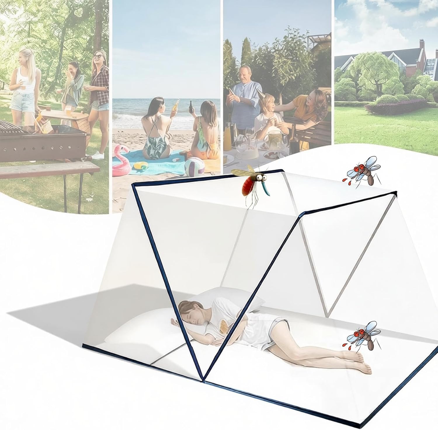 Portable Collapsible Mosquito Net Tent-Pop Up Collapsible Mosquito Netting for Indoor Outdoor Camping Travel, Home Dorm, Easy to Install(A,King Size 200cm (L)*100cm (W))