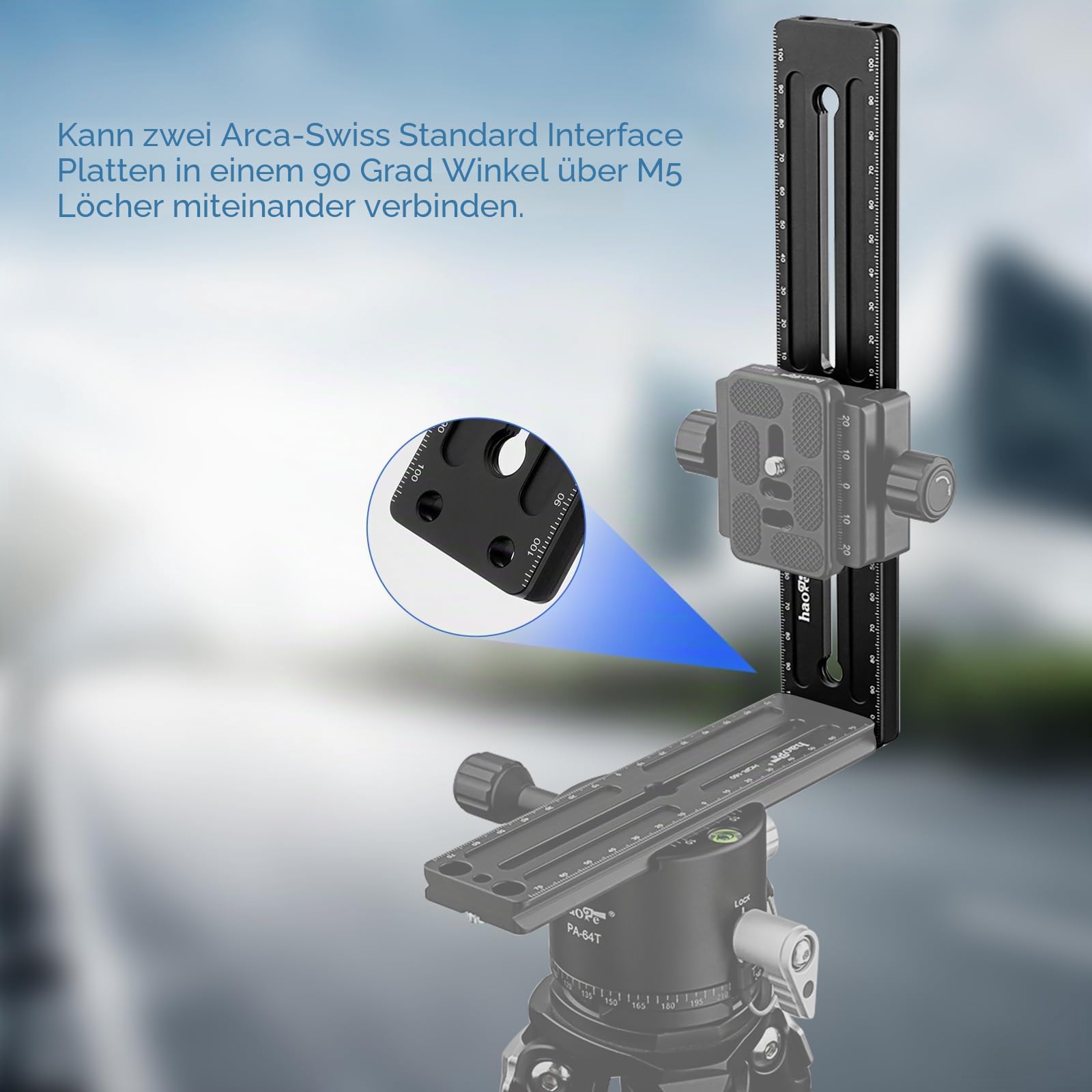 Haoge HQR-220 220 mm Mehrzweck-Schnellwechselplatte, Verlängerung, Gleitschiene für Kamerastativ, Kugelkopf-Kugelkopf-Klemme, passend für Arca Swiss