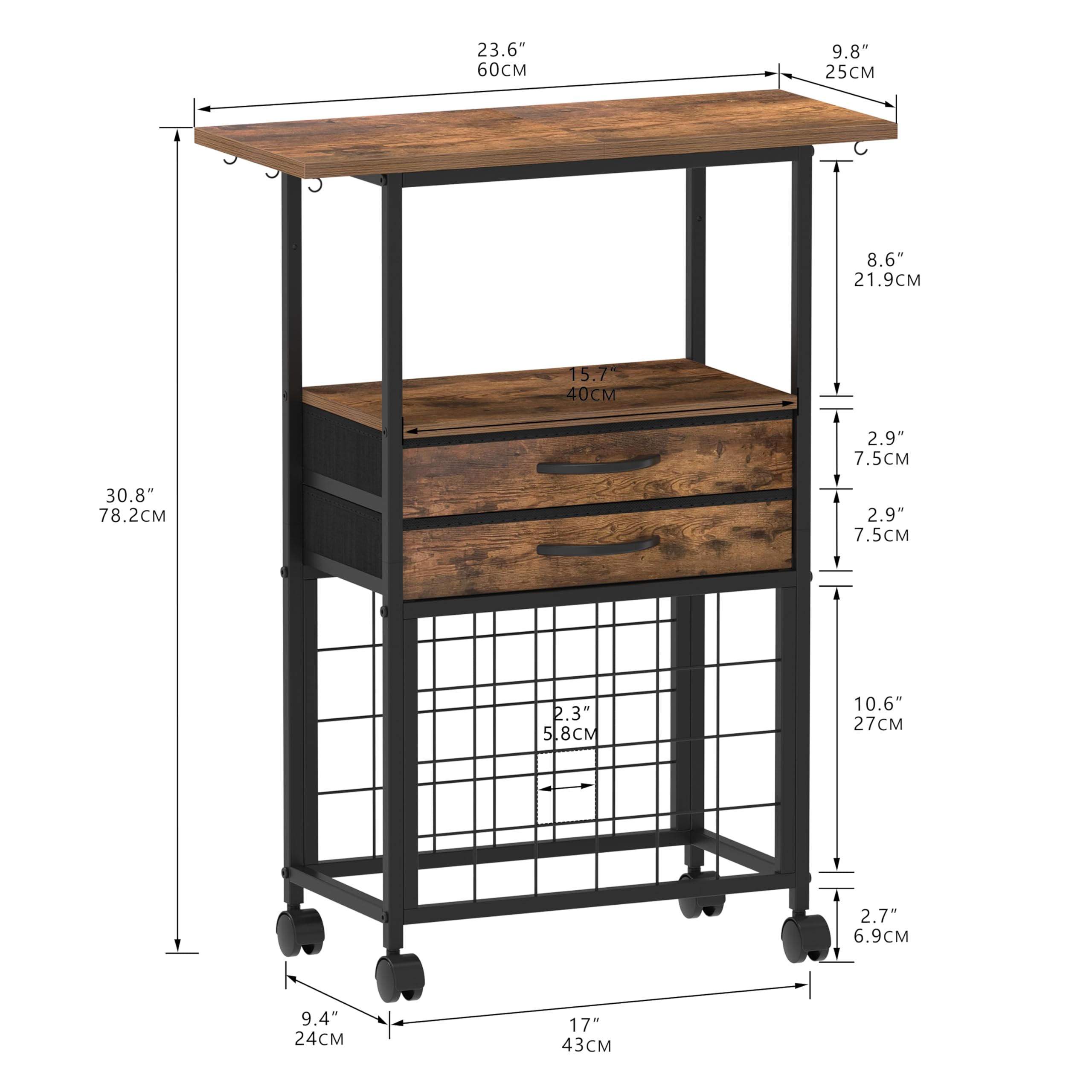 Trironsun Organisateur de bricolage - 24 Supports de Rouleau de Papier Vinyle - 2 Tiroirs en Tissu