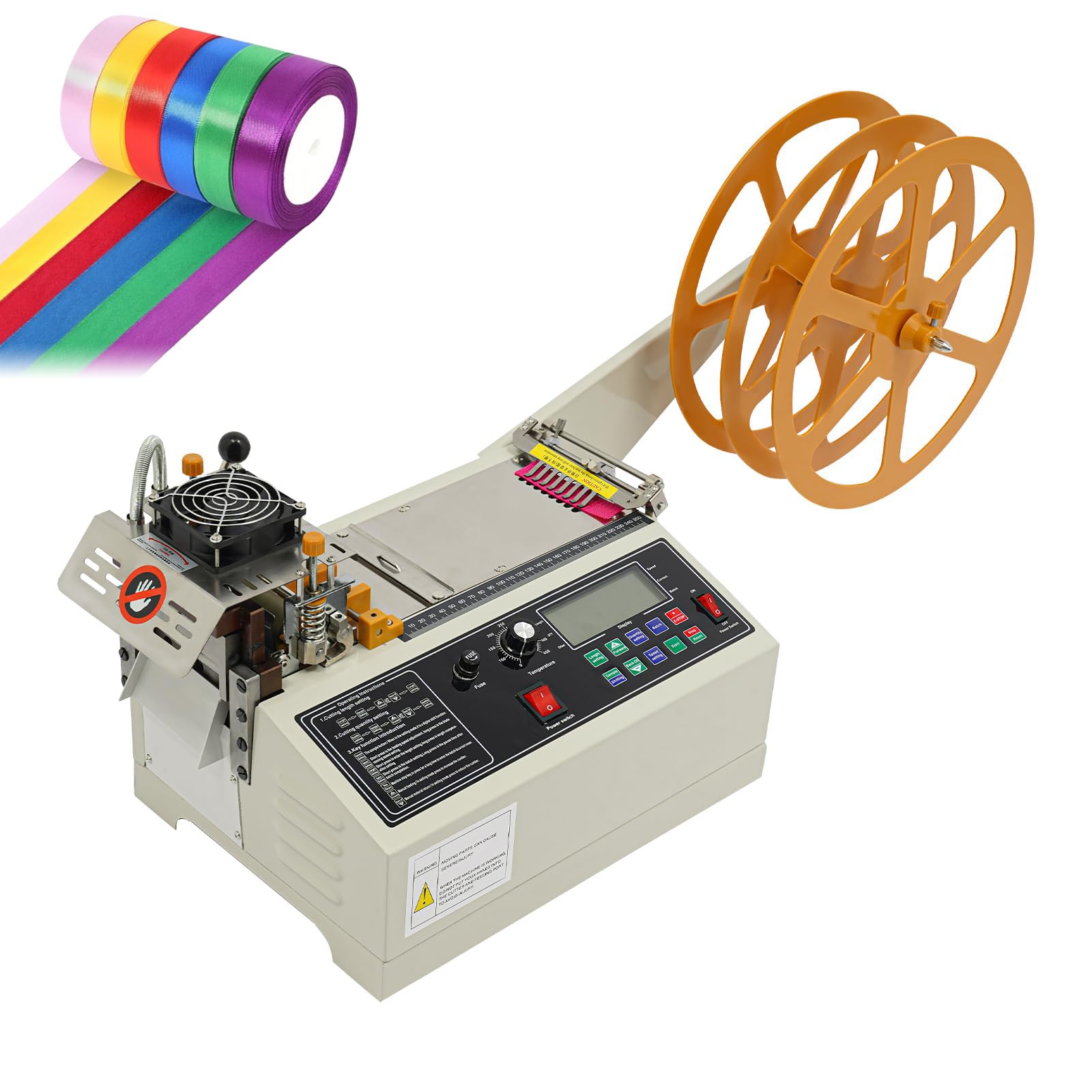 Automatic Webbing Cutter with LCD Display for Precision Cutting of Elastic Bands, Tapes, and Ribbons (Hot and Cold)