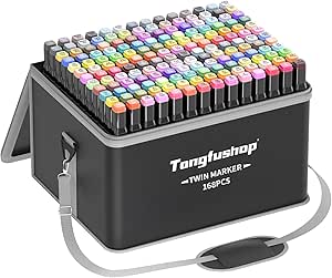 Set Pennarelli Ad Alcool Tongfushop 80+2 Colori - Doppia Punta, Per Disegno E Illustrazione