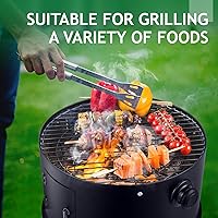 Vista 7 de VINGLI Parrilla de carbón de 18 pulgadas con ahumador de barbacoa multicapa, parrilla redonda resistente, ahumador vertical con termómetro