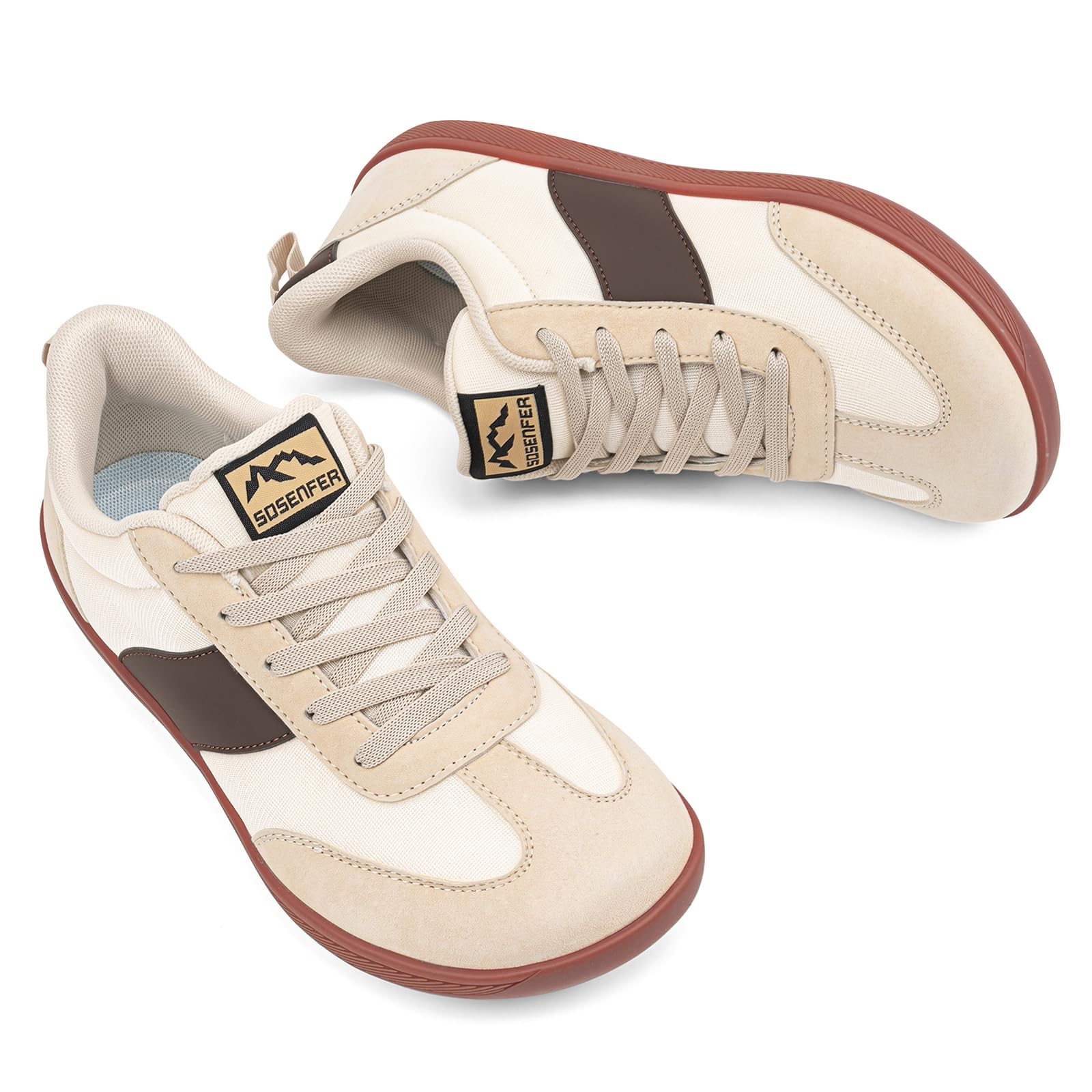 Sosenfer Scarpe larghe da uomo e da donna, con punta larga, leggere, per il tempo libero, minimaliste, antiscivolo, suola zero-drop, sneaker unisex