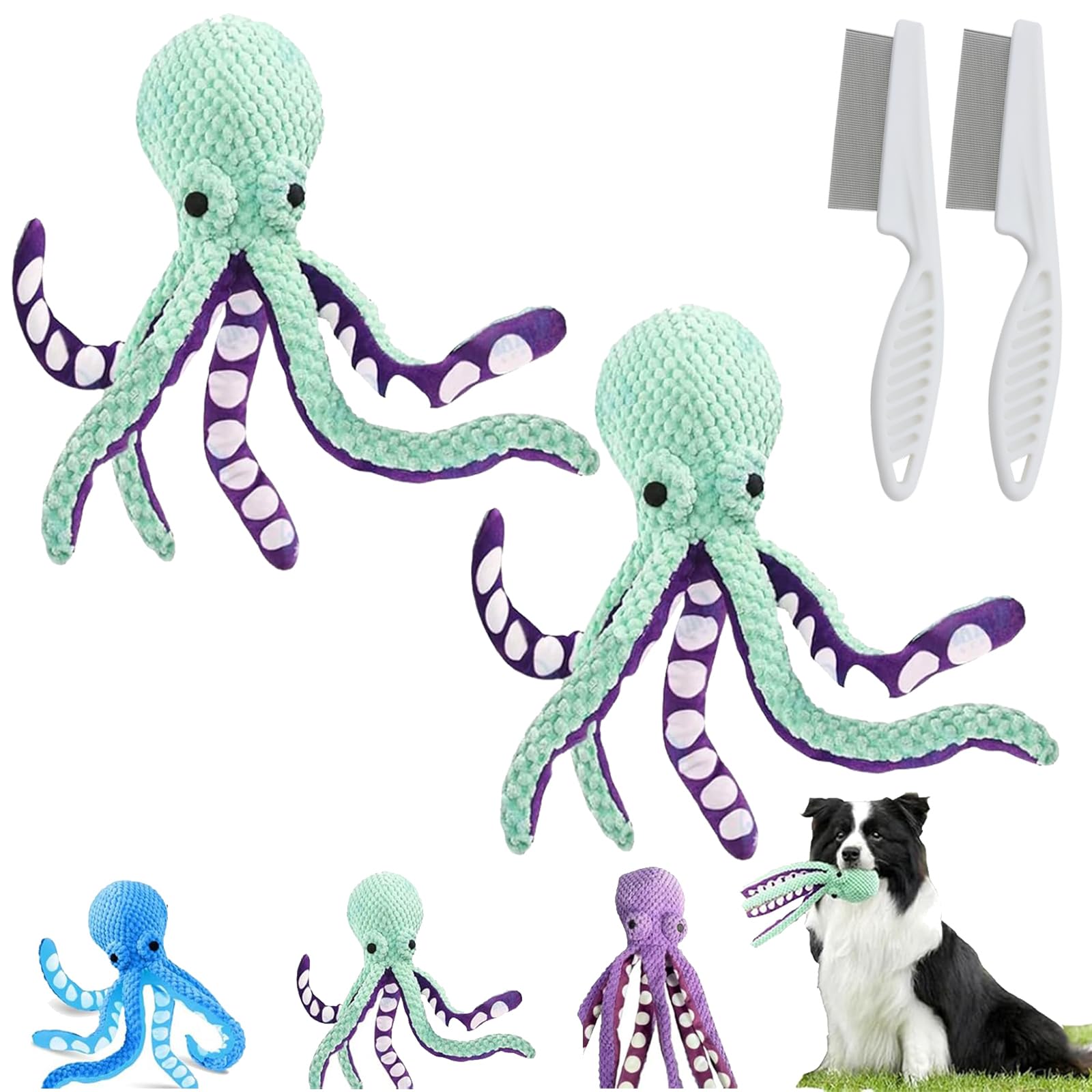 Gienslru Pawforloves Premium Pet Plush Toy, Premium Pet Plush Octopus, Paw For Loves Pet Plush Toy, Dog Toy Octopus, Dog Toys For Large Dogs,Medium,Small (A+A)