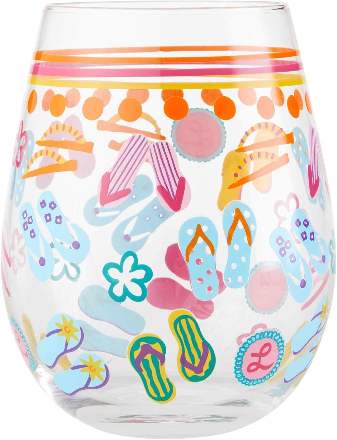 Enesco Designs by Lolita Flip Flops Too Stemless Wine Glass, 20 oz., Model: 6004353 - Image 3
