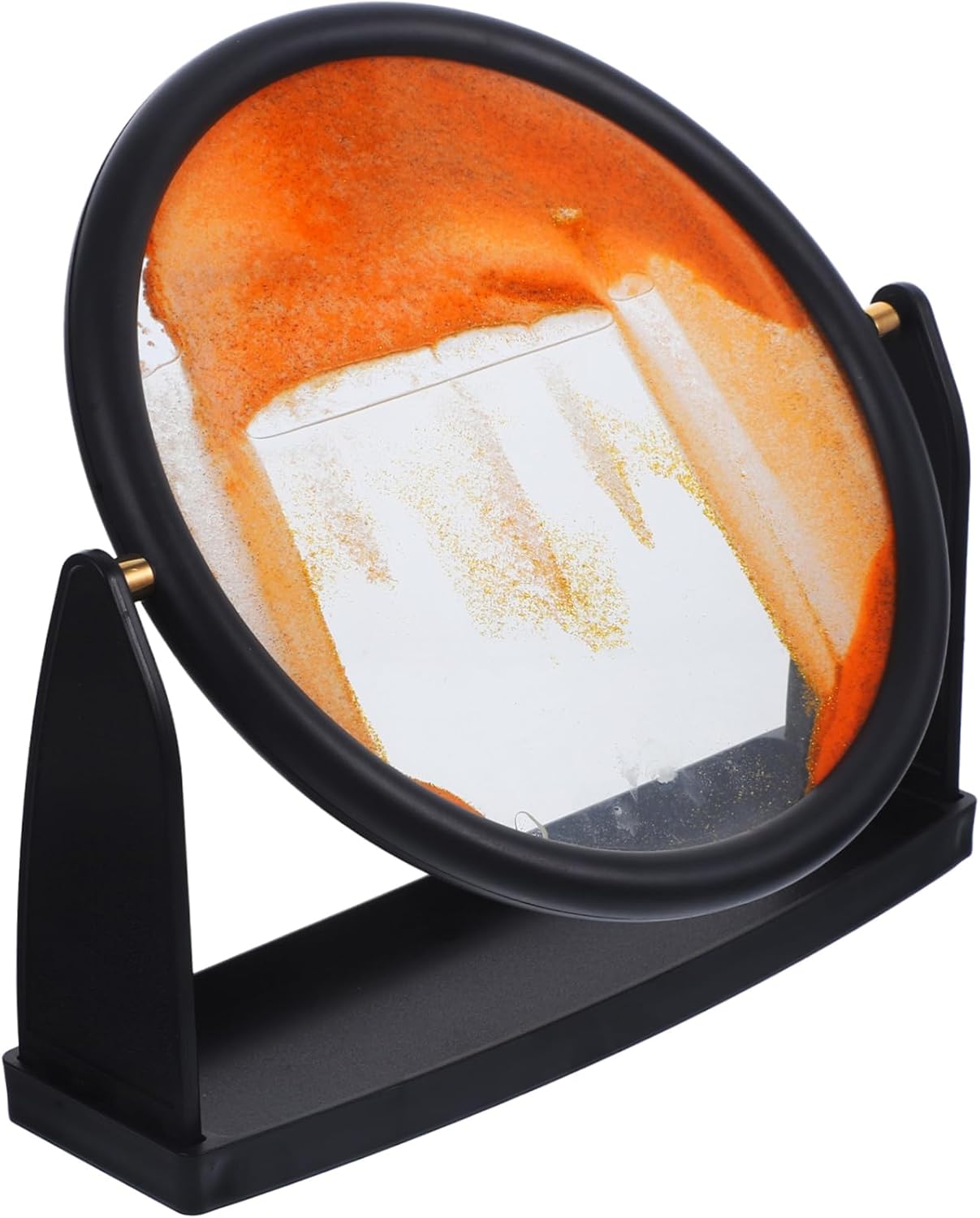 Moving Sand Art Hourglass Creative Quicksand Painting Decor for Desktop Relaxing Art for Home Office Decoration Yellow Design