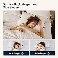 Vista 7 de Almohadas Pacific Coast para cama para dormir de lado y bocarriba, almohadas de plumas y plumón de hotel con funda 100% algodón, soporte medio, a