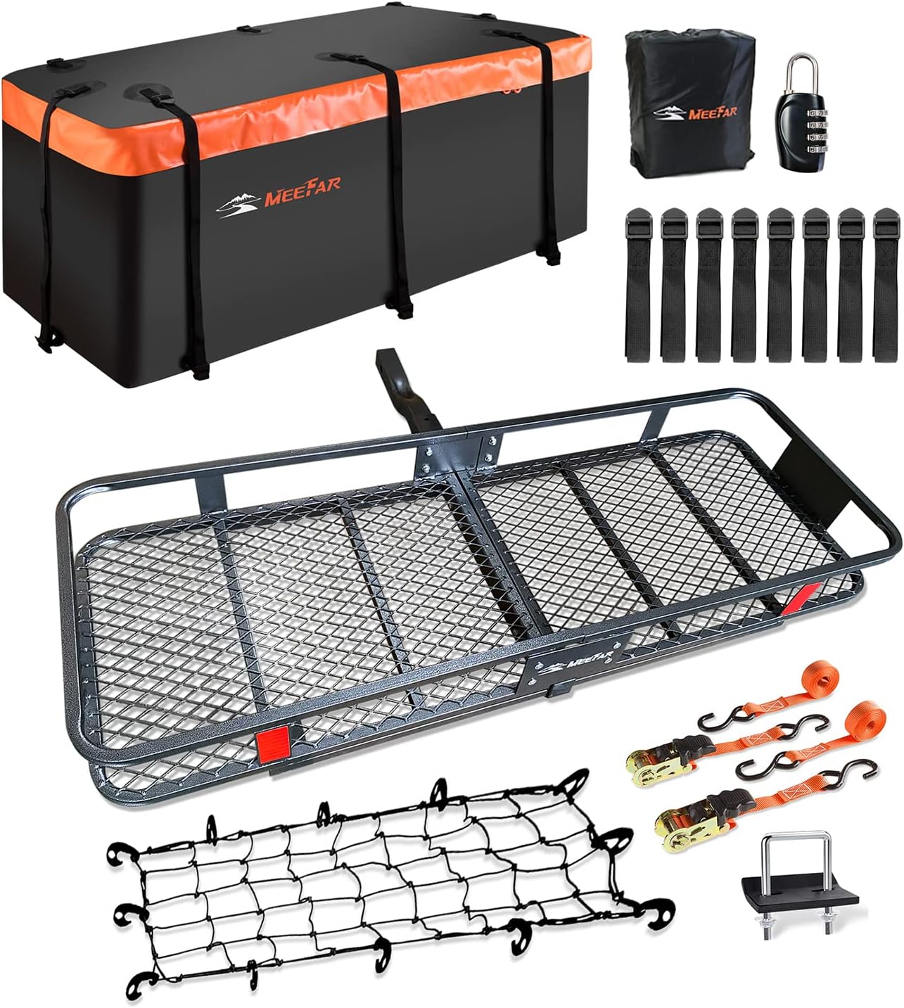 Folding Hitch Mount Cargo Carrier with Bag