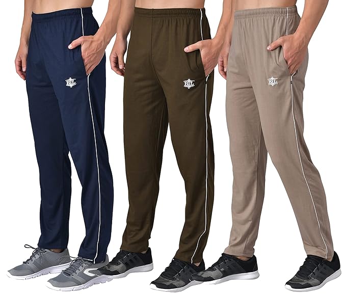 eKools Plain Trackpants for Men | Plain Trackpants | Basic Trackpants | Regular Trackpants | Casual Trackpants | 100% Cotton | Men's Trackpants (Combo of 3)