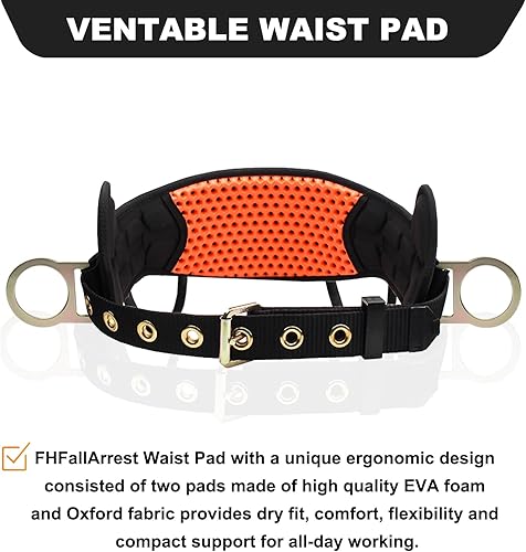 Miniatura 5 de Arnés de seguridad para escalar, cinturón de seguridad con hebilla de lengua con almohadilla de cintura ventilable y que absorbe la humedad y 2