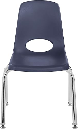 Miniatura 255 de Factory Direct Partners 10355-BL Silla escolar apilable de 10 pulgadas, asiento apilable para estudiantes con patas de acero cromado y rodamientos