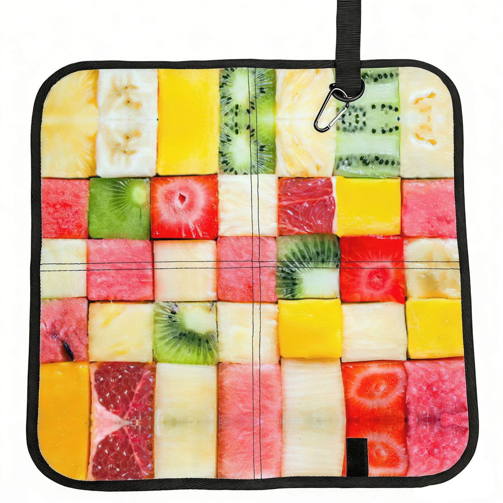 SDEGTHO Kiwi Watermelon Printed Foldable Seat Pad with Closure, Lightweight Cushion for Airplane Travel Camping