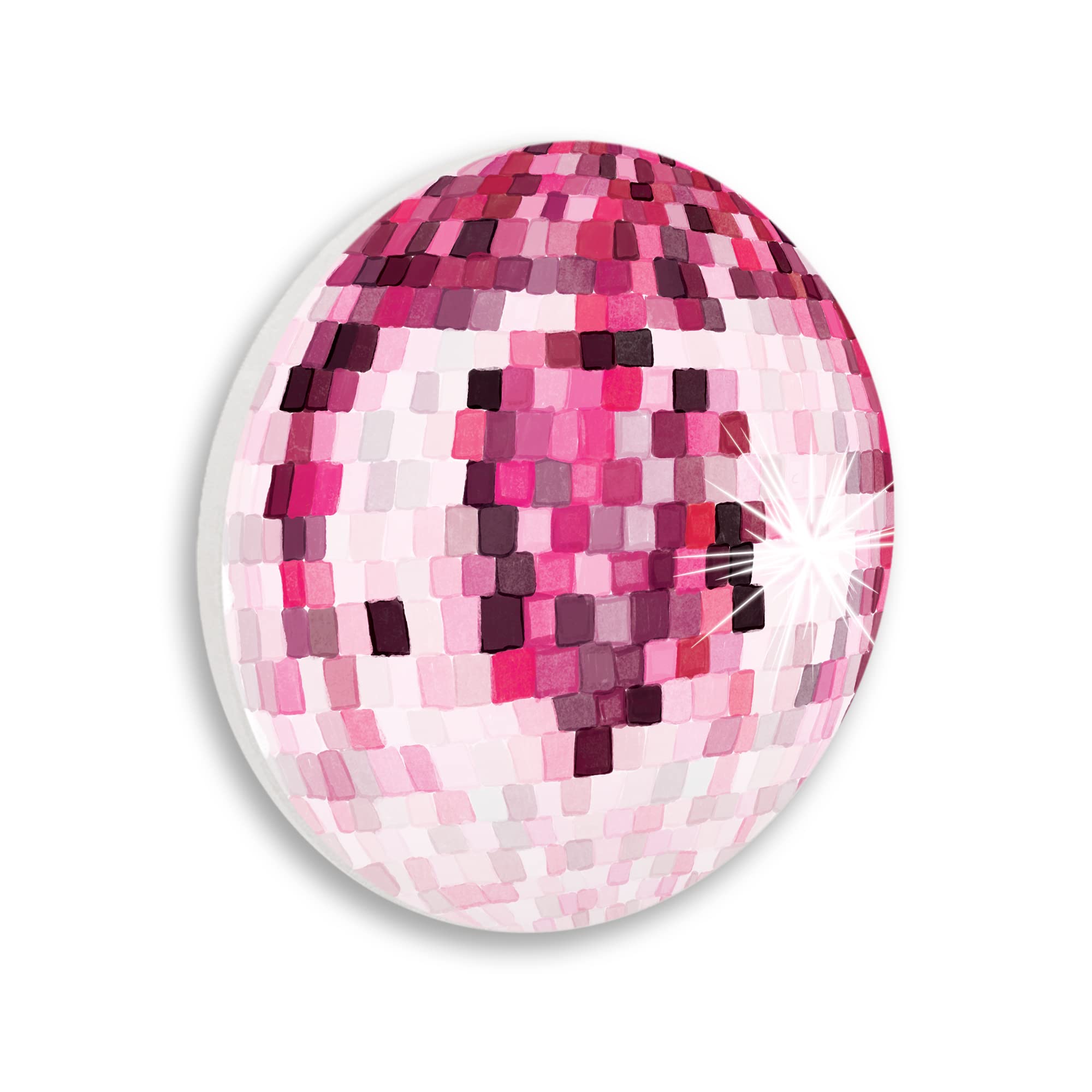Stupell Industries Pink Disco Ball Pattern Shining Geometric Squares, Design by Hey Bre! Creative Studio, 12 x 12, Wall Plaque