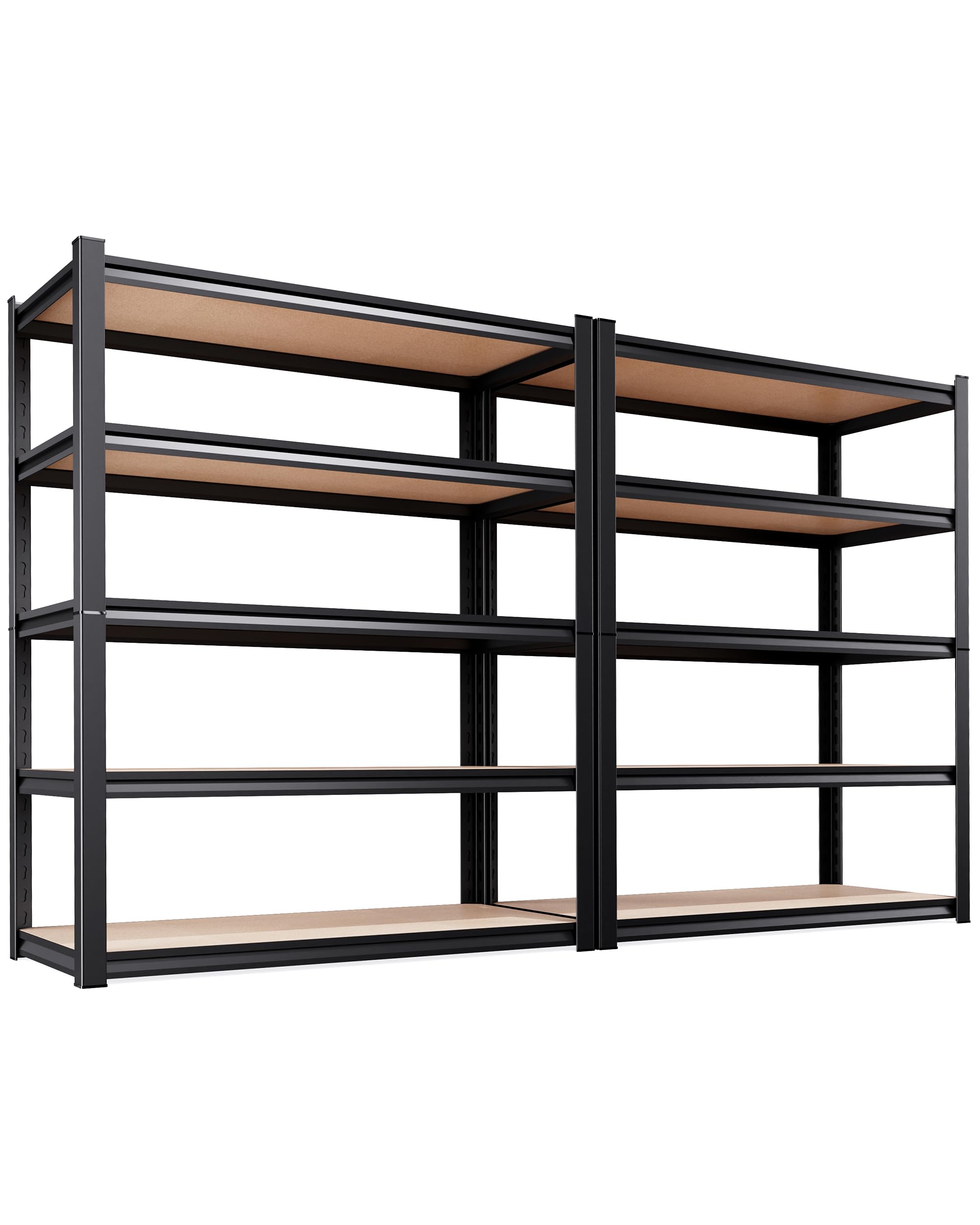 Set of 2 Garage Shelving-2050 lbs 5 Tier Storage Shelves,Adjustable Heavy Duty Metal Shelving Unit and Storage Large Rack,Utility Steel Shelf For Warehouse Industrial Pantry Basement 78"x46"x20"