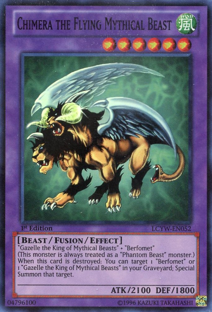 yugioh chimera cards Amazon.com: YU-GI-OH! - Chimera The Flying Mythical Beast (LCYW-EN052) -  Legendary Collection 3: Yugi's World - 1st Edition