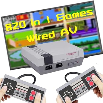 Retro Game Console, Classic Video Games Console Built-in with 800 Games System, Plug and Play with 2 Wired Controllers Handheld Games. (Gray)
