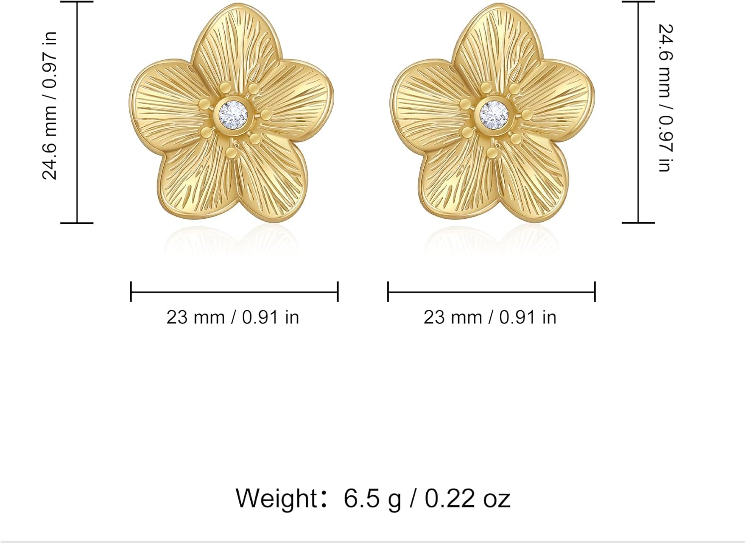 Gold Flower Earrings, Stainless Steel Metal Flower Stud Earrings Silver Statement Earrings for Women Floral Earrings Trendy Jewelry for Women - Image 6